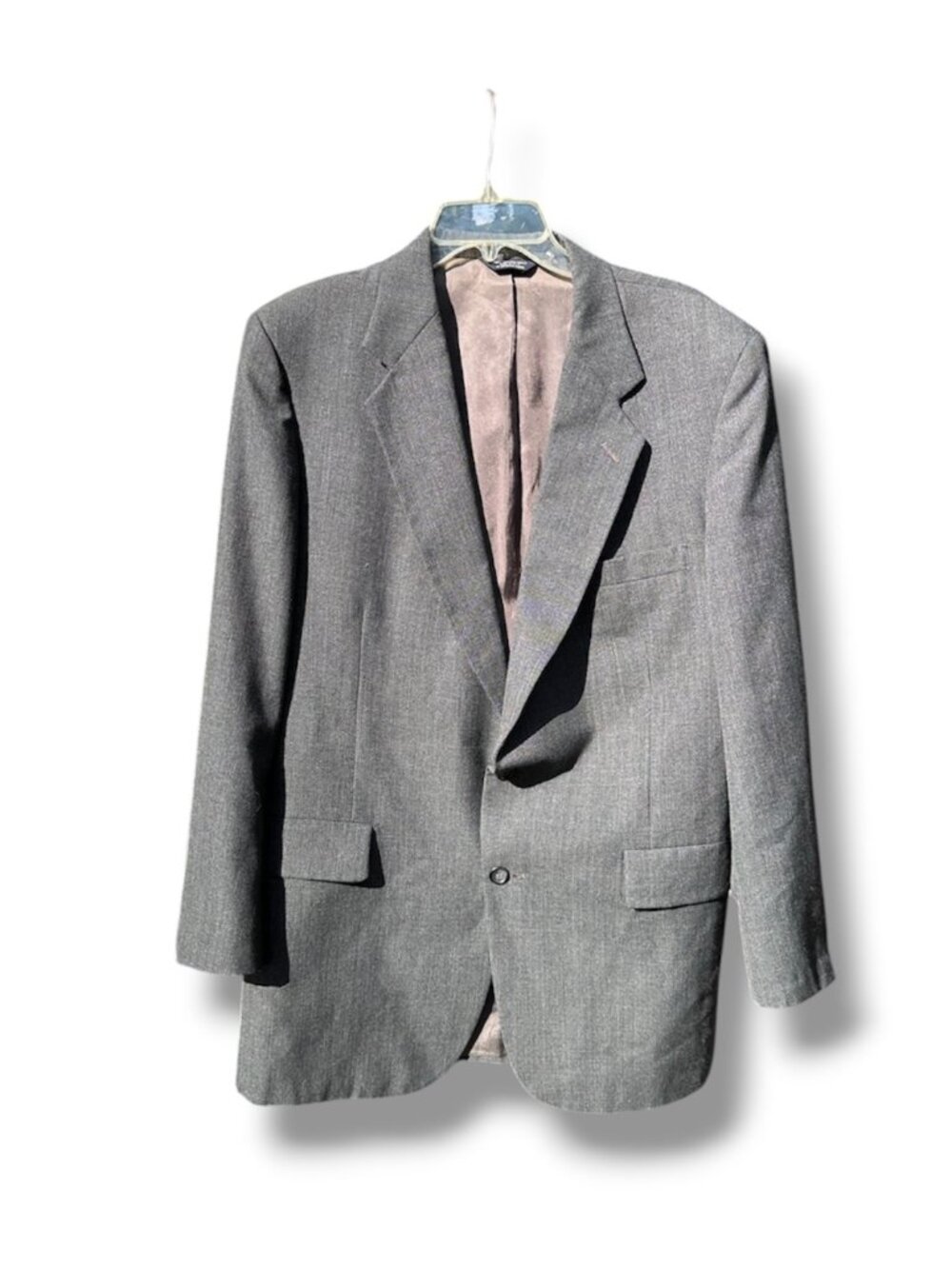 Vintage Kuppenheimer Gray Two Button Sport Coat Wool Blazer Men's Size 42L Work